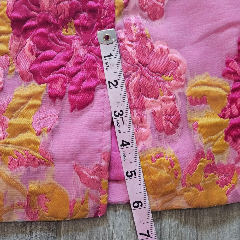 Showpo Brailey Mini Dress Size 2 Pink NEW Floral Jacquard Strapless Cocktail - Picture 7 of 14